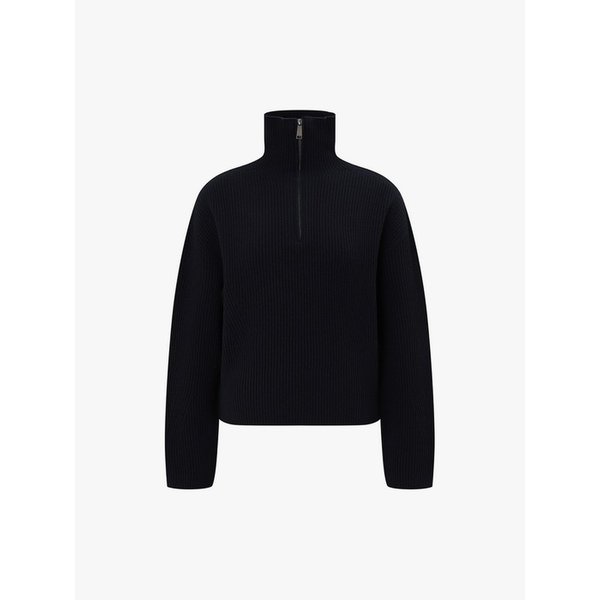 하프 집업 리브 니트 풀오버 EMQ1KPO010