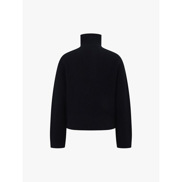 하프 집업 리브 니트 풀오버 EMQ1KPO010