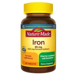 Nature Made 철분 보충제 65mg 365정 대용량 미국직구