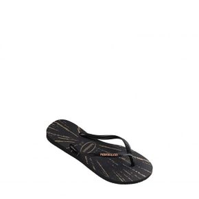 우먼 하바이아나스 HAVAIANAS 슬림 로고 플립플랍 쪼리 슬리퍼 - 블랙 로즈 골드 메탈 8568488