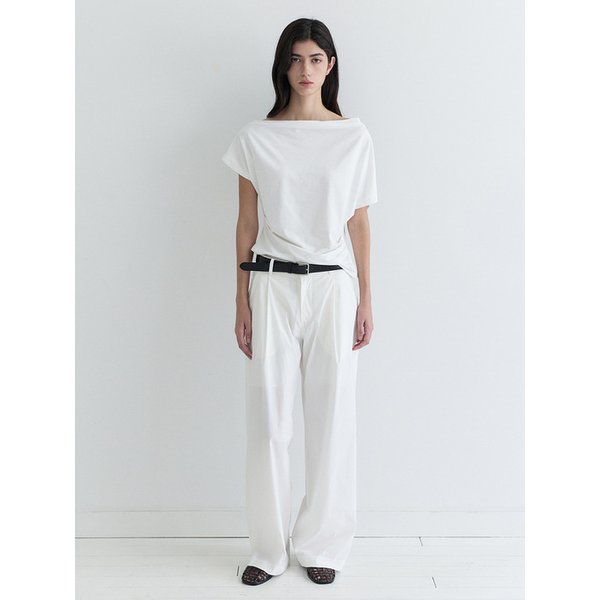 Crisp pintuck trousers _ white