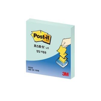 리빙비스타 포스트-잇 팝업팩 리필 KR-330  애플민트 3M 점착메모지 포스트잇