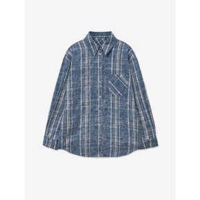 OVER FIT TARTAN POCKET CHECK SHIRT_BLUE