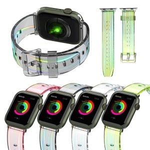  애플워치 울트라 SE 1 2 3 4 5 6 7 8 세대 클리어 프리즘 투명 컬러 스트랩 TPU 실리콘 스포츠 밴드 시계 줄
