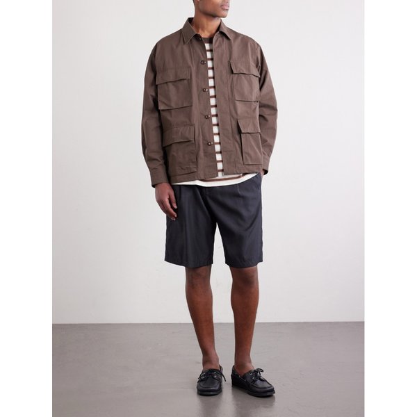 로고 프린트 코튼 블렌드 코듀라 오버셔츠 46376663163041757