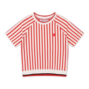 ONOFF [온오프골프웨어] 여성 스트라이프 반팔티셔츠 OF9412LA_RED