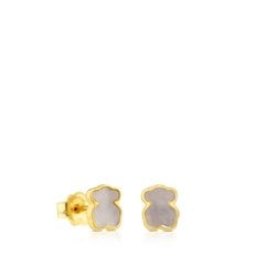 골드 앤 마더 오브 펄 XXS 베어 이어링/ Gold and Mother of pearl XXS bear Earrings 812783030