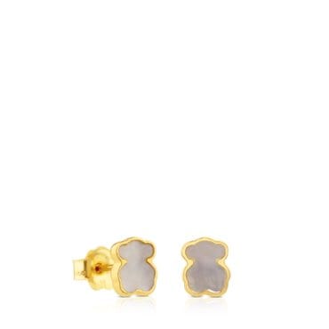 TOUS 골드 앤 마더 오브 펄 XXS 베어 이어링/ Gold and Mother of pearl XXS bear Earrings 812783030