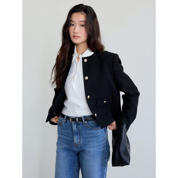 Round Tweed Jacket (Black)