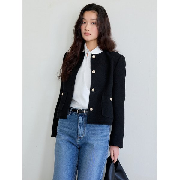 Round Tweed Jacket (Black)