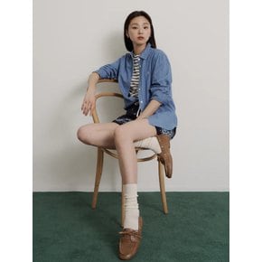 26SS [Essential] 서머 데님 레귤러숏 셔츠 - 블루 BF6564E03P