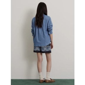 26SS [Essential] 서머 데님 레귤러숏 셔츠 - 블루 BF6564E03P