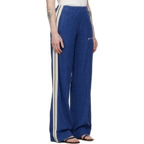 블루 자수 트랙 팬츠 PWCA061S24FAB0014903 Blue Off White