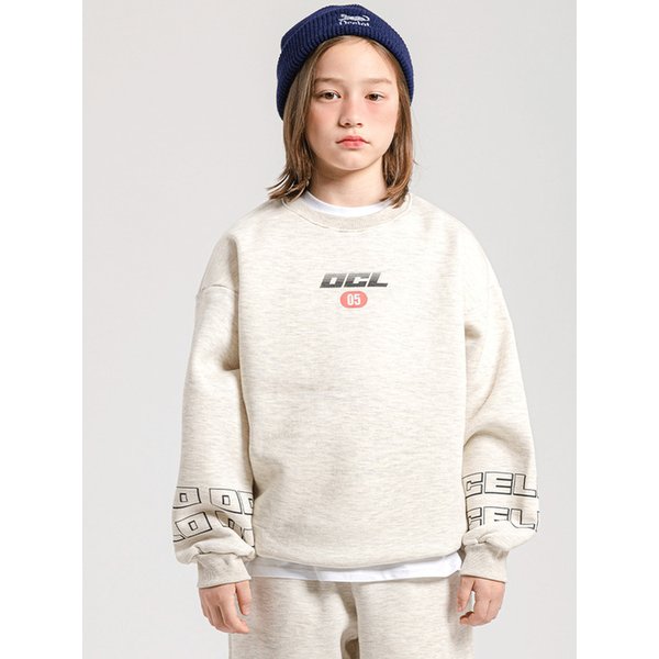 B5 오실롯 주니어 기모 레터링아트웍 맨투맨 (블랙)