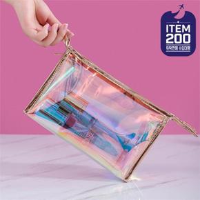[라일리] Rly 홀로그램 메이크업 투명 파우치 (S9503702)