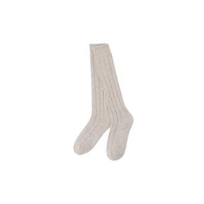 Long RIbbed Socks (Oatmeal)_D7LAW24002BEL