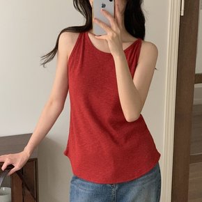여자 여름 모달 굴림 라운드넥 데일리룩 골지 나시