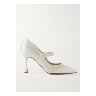 마놀로블라닉 캄파리 브라이덜 그로그랭 트리밍 새틴 매리 제인 펌프스 90mm 1647597325832369