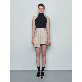 makeatoast UNBALANCED PLEATS SKIRT BEIGE MTBBSSK00106