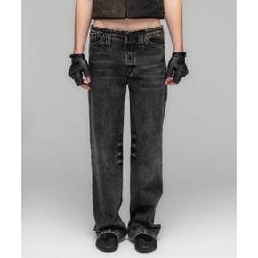 (U) 플렉서 와이드 레그 진 블랙 FLEXOR WIDE LEG JEAN BLACK