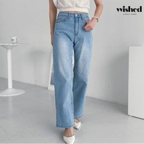베이직 연청 워싱 데님 와이드 팬츠  WIACPT022 _P347256321