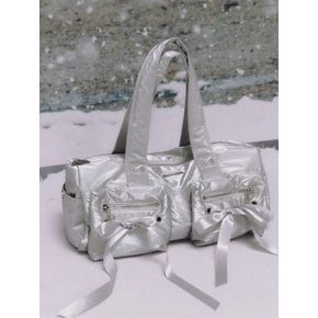 Double Ribbon Cargo Duffle Bag (METAL SILVER)