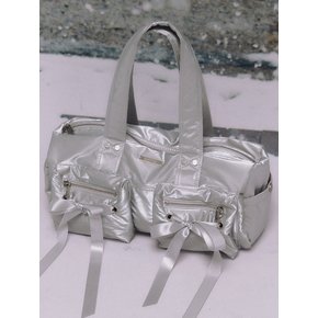 Double Ribbon Cargo Duffle Bag (METAL SILVER)