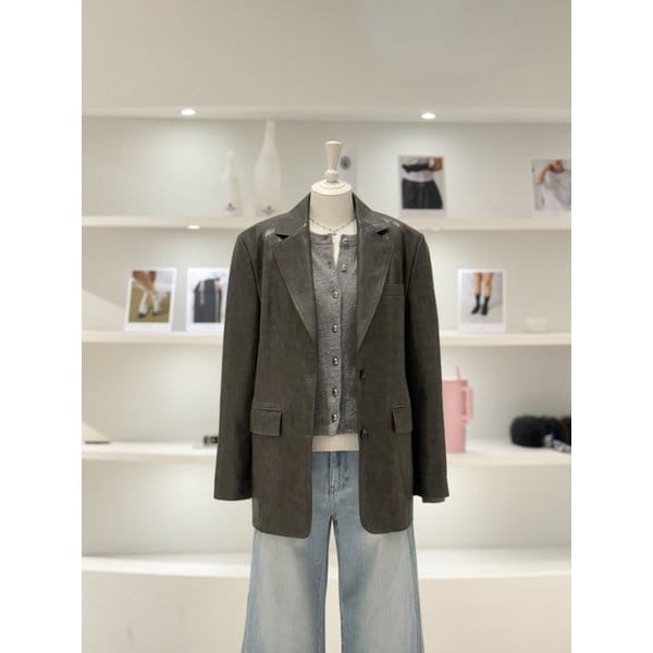 [여주점] 여성 레더 테일러드 자켓 (L262PSG651)