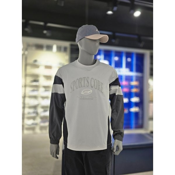 [파주점] 공용 컬러블럭 우븐맨투맨(FS2POH1110X-DGY)