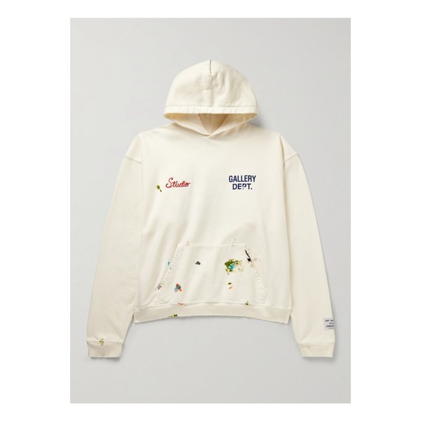 스튜디오 오버사이즈 로고 자수 코튼 저지 후드 티셔츠 46376663162903256