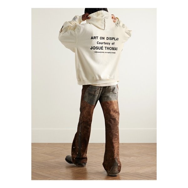 스튜디오 오버사이즈 로고 자수 코튼 저지 후드 티셔츠 46376663162903256