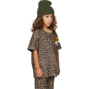 더블렛 SSENSE 익스클루시브 키즈 브라운 위드 마이 프렌드 티셔츠 22AWK83CS250 Leopard