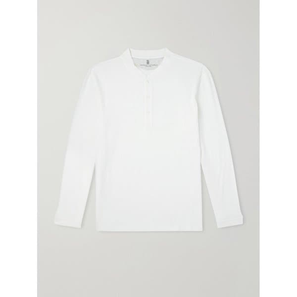 브루넬로쿠치넬리 리넨 코튼 블렌드 헨리넥 티셔츠 46376663163115411