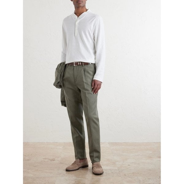 브루넬로쿠치넬리 리넨 코튼 블렌드 헨리넥 티셔츠 46376663163115411