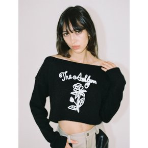 BRIDGET ROSE CROP KNIT_BLACK