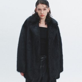 KHLOE FAUX FUR COAT BLACK