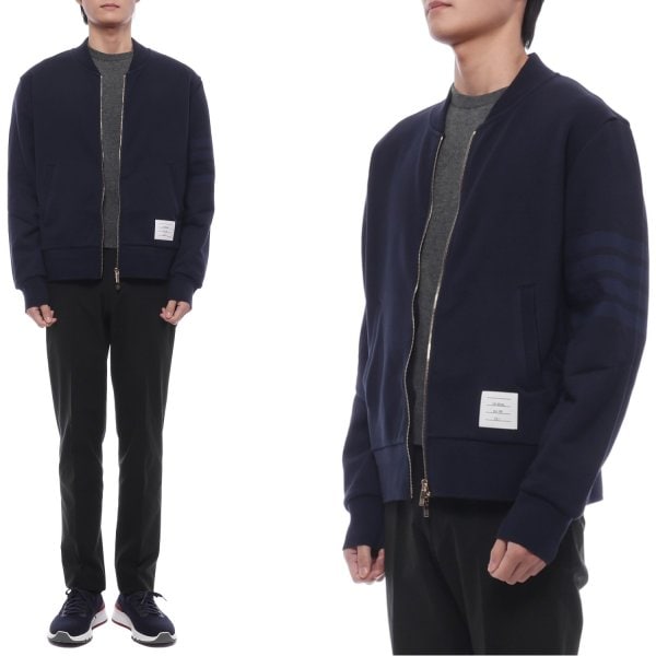 [부산점] 25FW 남성 사선 스트라이프 봄버 재킷 (MJT280A 06910 415 25F)