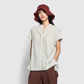 여 리넨 블렌디드 캡소매 셔츠 J115203108049