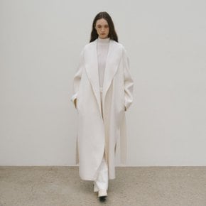 [ANGORA 20%] ANNA Angora Shawl Collar Handmade Coat_Ecru Ivory