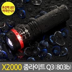 X2000 줌라이트 Q3(803b cree)/ 충전식 자전거전조등 후레쉬 줌헤드랜턴 해드랜턴 라이트 플래쉬