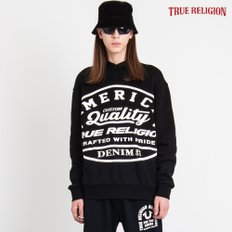 [TRUE RELIGION] 아메리카 빅로고 맨투맨 티셔츠 블랙