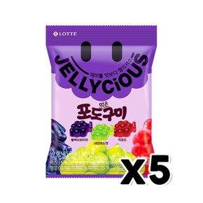 젤리셔스 포도먹은구미 3가지맛 젤리간식 60g x 5개