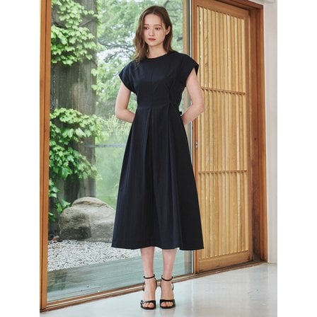 Nouve 캡슬리브 플레어 드레스 - 네이비 / Cap Sleeve  Flare Dress - Navy