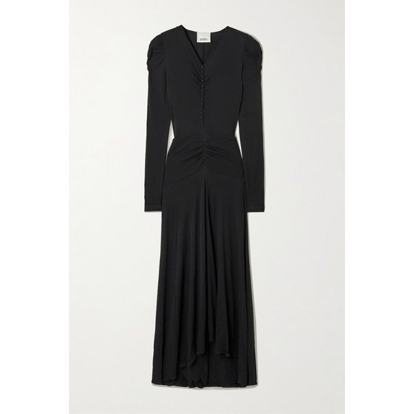 네즈마 어시메트릭 개더 스트레치 저지 미디 원피스 46376663162989505