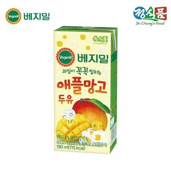 베지밀 과일이 꼭꼭 씹히는 애플망고 두유 190mlx32팩