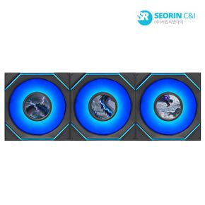 서린공식 리안리 UNI FAN SL-INF FLEX LCD 120 리버스 블랙 3팩