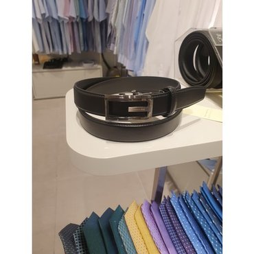 카운테스마라 23FW 세련된 블랙 소가죽 정장 자동벨트 CBEW3A5103K0