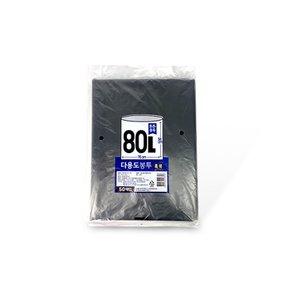 튼튼 다용도봉투 80L (76x94cm 50매) 흑색 분리수거 비닐봉지 비닐봉투 검정비닐 재활용비닐