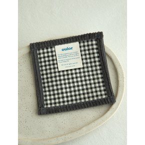 square tea coaster - corduroy black check