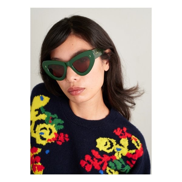 버터플라이 캣아이 아세테이트 선글라스 그린 46376663162971362